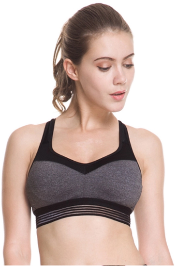 Black and Grey Comfy Gym Bra Wholesale