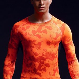 Bright orange printed men’s t-shirt