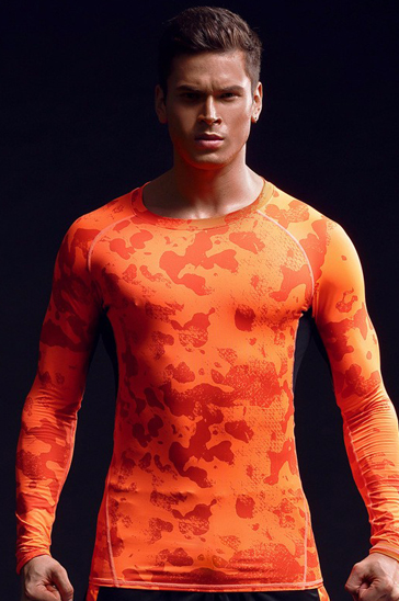 Bright orange printed men’s t-shirt