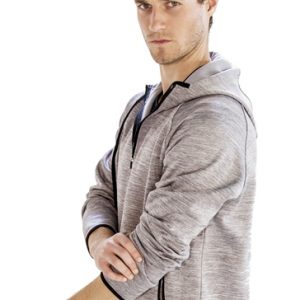 Light grey men’s collared hoodies