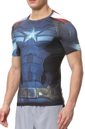 Superhero blue men’s compression t-shirt