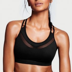 Black mesh sports bra