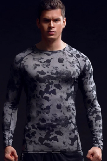 Grey printed men’s compression t-shirt