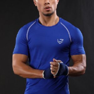 Wholesale royal blue men’s compression fitness tee