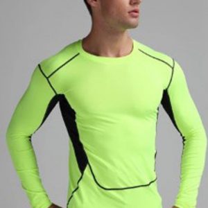 Green and black men’s compression t-shirt