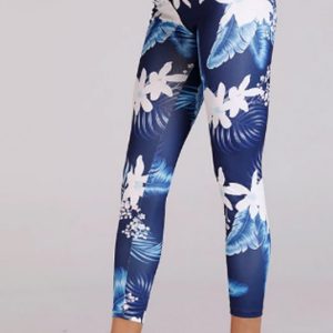 blue floral printed women’s capri