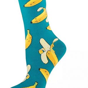 Wholesale Aqua Blue Banana Printed Socks