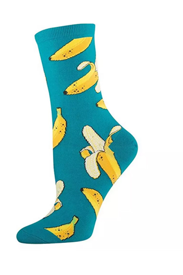 Wholesale Aqua Blue Banana Printed Socks