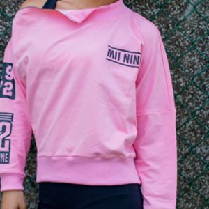 Pink and navy blue full sleeve women’s t-shirts