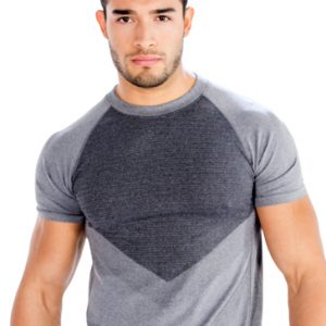 Grey Dual Shaded Mens Half Sleeve Gym T Shirts Wholesale Australia, USA, Canada