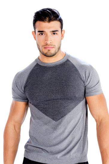 Wholesale Grey Dual Shaded Men’s Half Sleeve Gym Tee Manufacturer