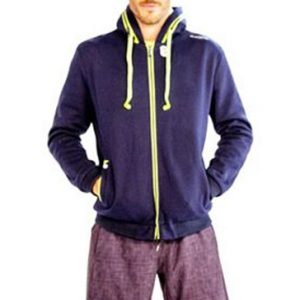 Navy Blue and Neon Yellow Fitness Hoodie Wholesale