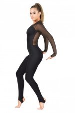 Bulk Super Dancer Black Stirrup Unitard Wholesale Manufacturer