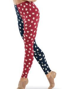 Wholesale Star Printed Red and Blue Leggings