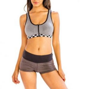 Grey dual shaded women’s fitness shorts