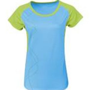 Bright green and sky blue women’s t-shirt