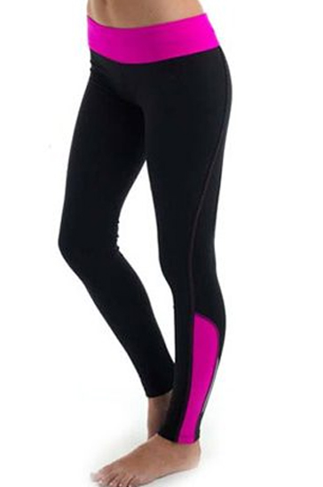Magenta and black women’s workout tights