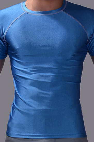 Bulk Bright blue men’s activewear t-shirt Manufacturer in USA ...