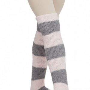 Grey and Powder Pink Broad Stripe Legwarmers Manufacturer