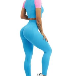 wholesale blue and pink yoga clothing sets