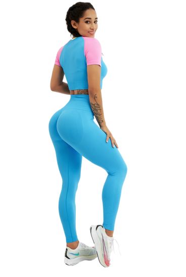 wholesale blue and pink yoga clothing sets