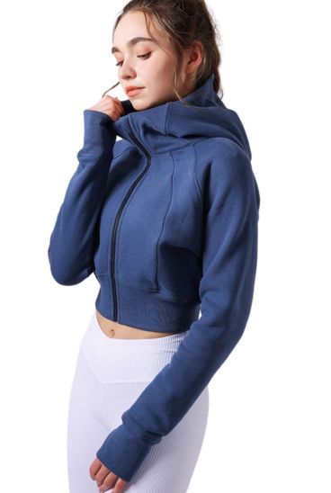 wholesale dark blue yoga jackets for women