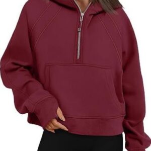 wholesale maroon quarter zip hoodies