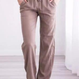 women linen blend trousers wholesale